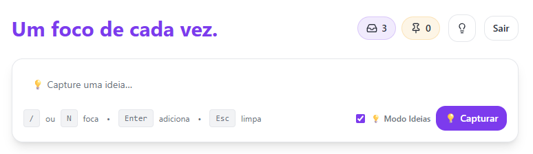 Modo ideia da Foco